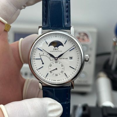 IWC Portofino IW510103 316L Steel Mechanical Movement Italian Calfskin Leather Strap Watch